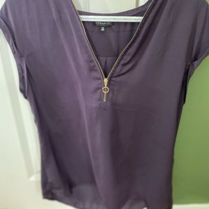 Zip purple T-shirt blouse Dynamite!